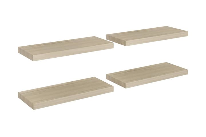 Kelluvat seinähyllyt 4 kpl tammi 60x23,5x3,8 cm MDF - Ruskea - Säilytys - Hylly - Seinähylly