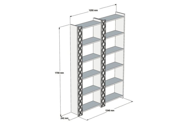 Kirjahylly Amtorp 124 cm - Ruskea - Säilytys - Hylly - Kirjahylly