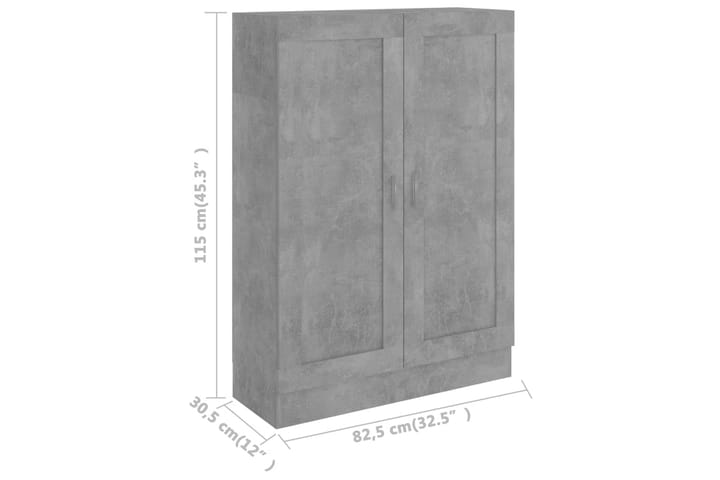 Kirjahylly betoninharmaa 82,5x30,5x115 cm lastulevy - Harmaa - Säilytys - Hylly - Kirjahylly