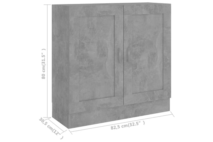 Kirjahylly betoninharmaa 82,5x30,5x80 cm lastulevy - Harmaa - Säilytys - Hylly - Kirjahylly