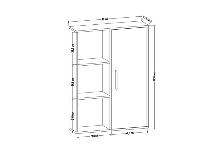 Kirjahylly Crecora 90x25 cm - Luonnonväri - Säilytys - Hylly - Kirjahylly