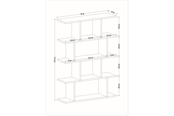 Kirjahylly Harmona 90x25 cm - Antrasiitti - Säilytys - Hylly - Kirjahylly