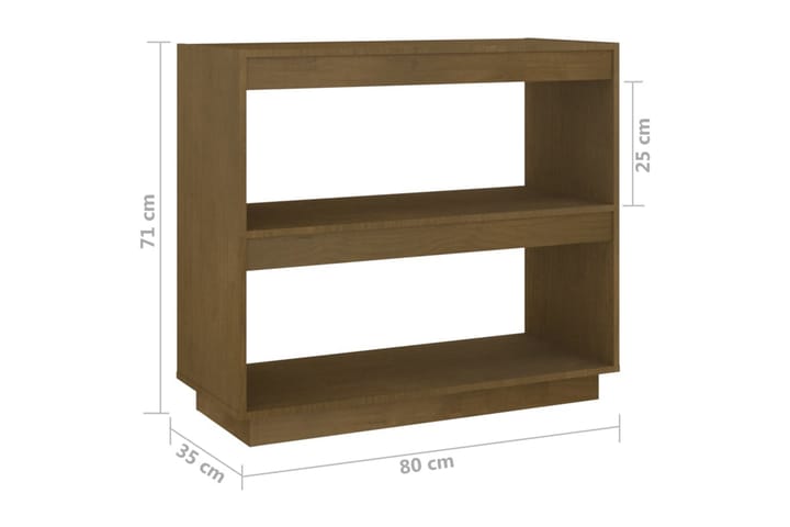 Kirjahylly hunajanruskea 80x35x71 cm täysi mänty - Ruskea - Säilytys - Hylly - Kirjahylly