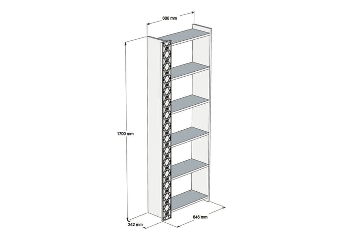 Kirjahylly Amtorp 64 cm - Ruskea/Valkoinen - Säilytys - Hylly - Kirjahylly