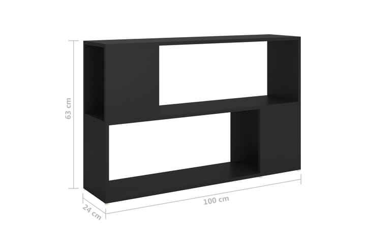 Kirjahylly musta 100x24x63 cm lastulevy - Musta - Säilytys - Hylly - Kirjahylly