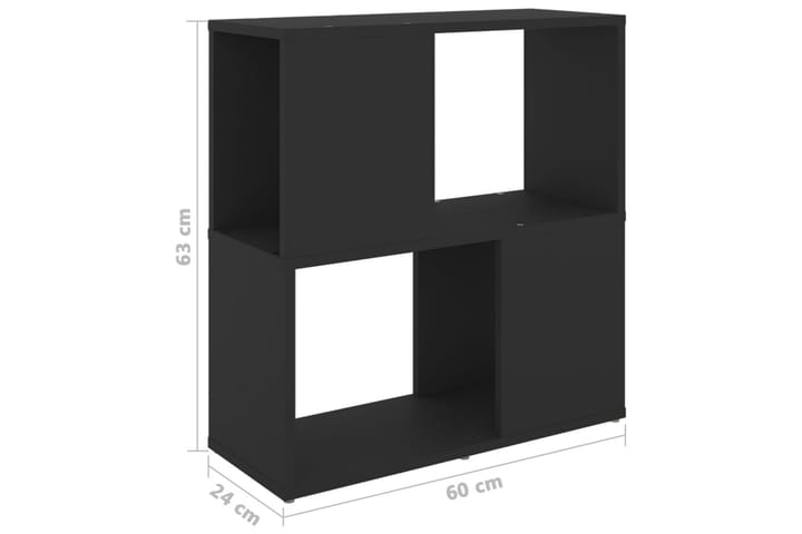 Kirjahylly musta 60x24x63 cm lastulevy - Musta - Säilytys - Hylly - Kirjahylly