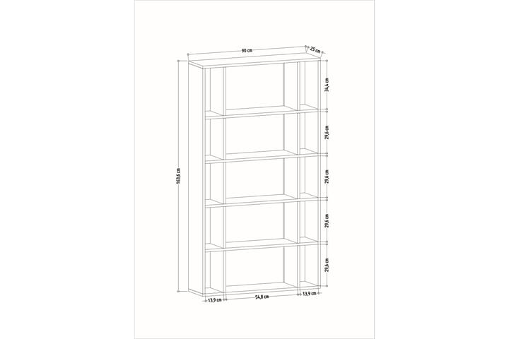 Kirjahylly Sanborna 90x25 cm - Antrasiitti - Säilytys - Hylly - Kirjahylly