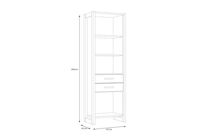 Kirjahylly Strelcha 43x68 cm - Ruskea/Harmaa - Säilytys - Hylly - Kirjahylly