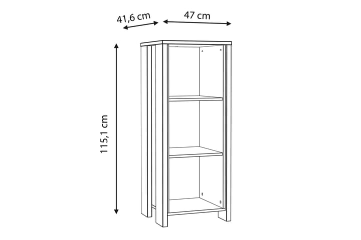 Kirjahylly Trevorton 47x115 cm - Tummanruskea - Säilytys - Hylly - Kirjahylly