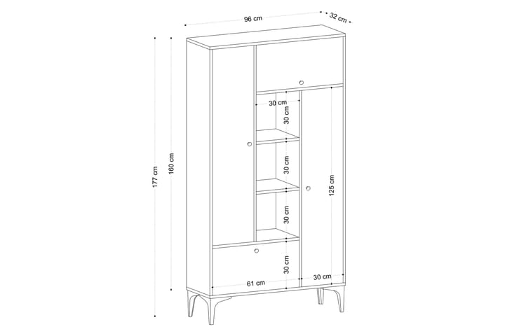 Kirjahylly Urgby 96x177 cm - Sininen - Säilytys - Hylly - Kirjahylly