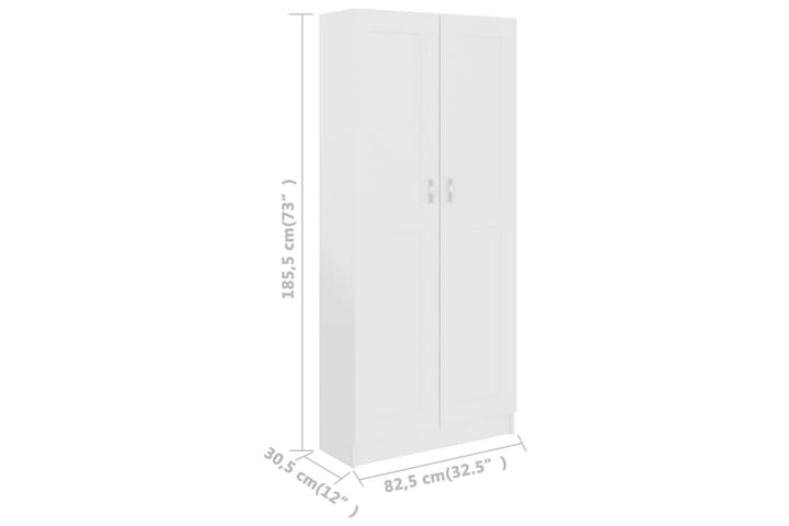 Kirjahylly valkoinen 82,5x30,5x185,5 cm lastulevy - Valkoinen - Säilytys - Hylly - Kirjahylly