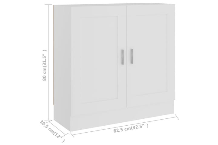 Kirjahylly valkoinen 82,5x30,5x80 cm lastulevy - Valkoinen - Säilytys - Hylly - Kirjahylly