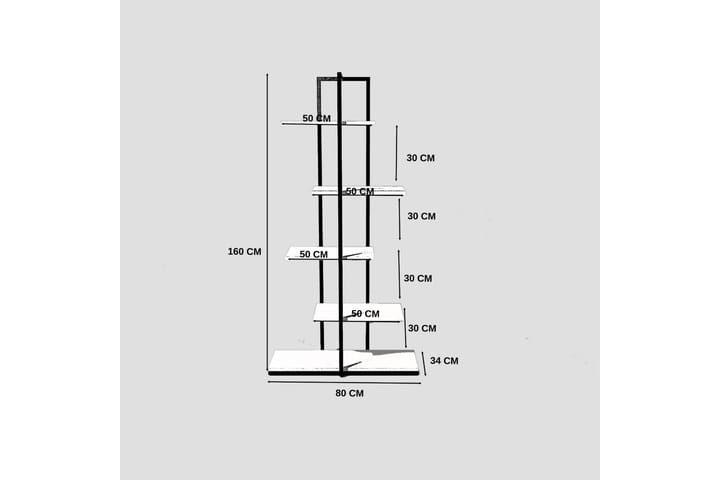 Rusgar Tikashylly 160 cm - Antrasiitti - Säilytys - Hylly