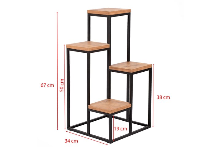 Hansel Hyllystö 34x39 cm - Ruskea/Musta - Säilytys - Hylly - Säilytyshylly - Varastohylly