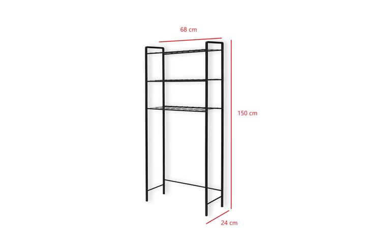 Heulwen Hyllystö 24x68 cm - Musta - Säilytys - Hylly - Säilytyshylly - Varastohylly