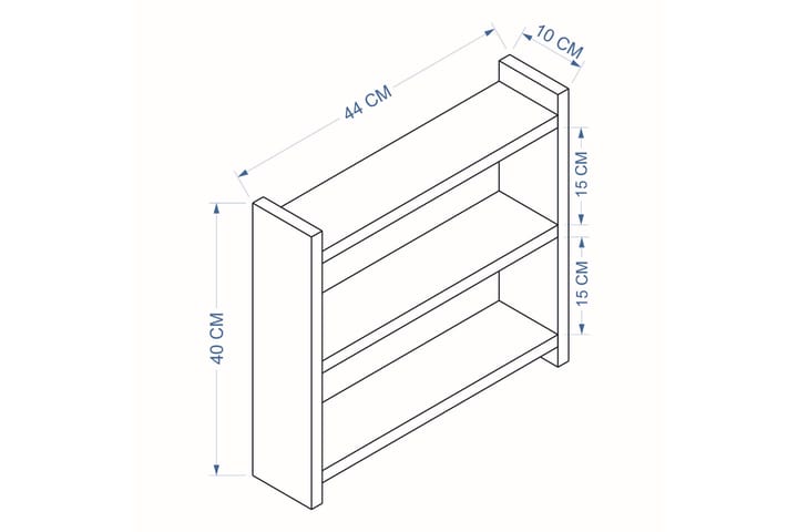 Kosmikoa Hyllystö 44x10 cm - Antrasiitti - Säilytys - Hylly - Säilytyshylly - Varastohylly