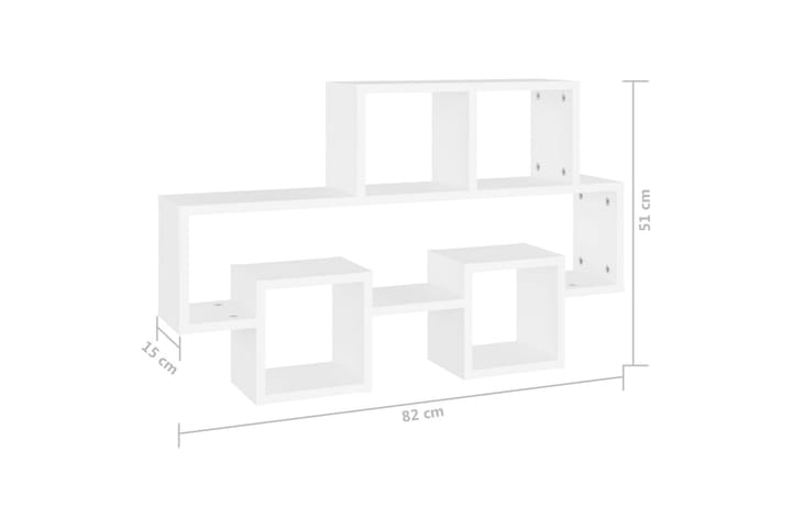 Seinähylly autonmuotoinen valkoinen 82x15x51 cm levy - Valkoinen - Säilytys - Hylly - Seinähylly