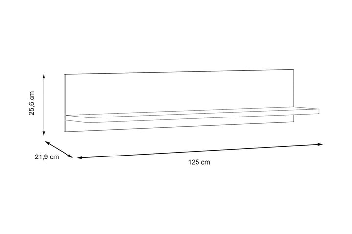 Seinähylly Belchin 22x125 cm - Harmaa/Valkoinen - Säilytys - Hylly - Seinähylly