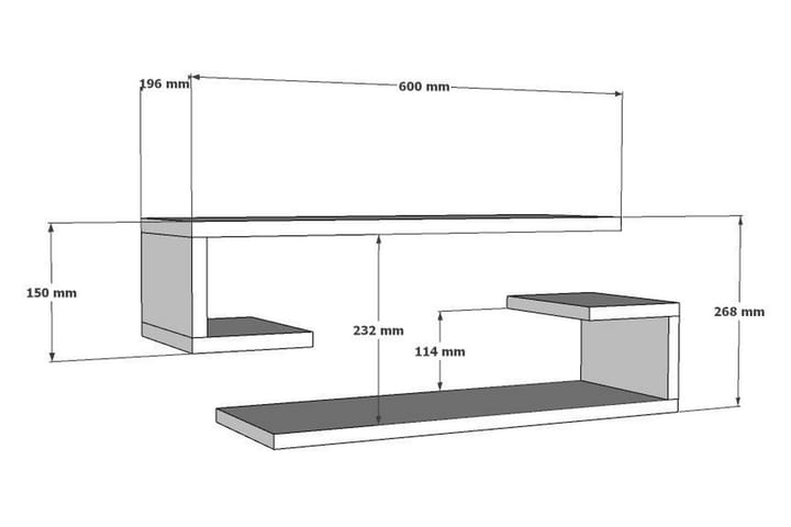 Seinähylly Zakkum 60x15 cm - Ruskea - Säilytys - Hylly - Seinähylly