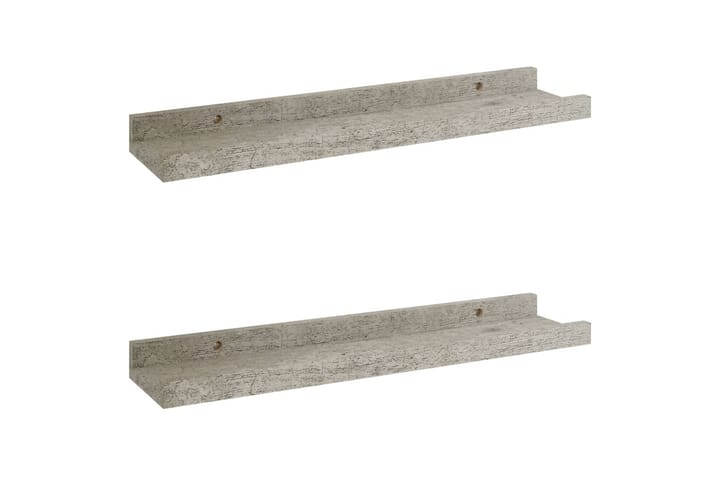 Seinähyllyt 2 kpl betoninharmaa 40x9x3 cm - Harmaa - Säilytys - Hylly - Seinähylly