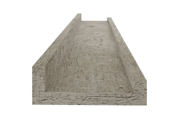 Seinähyllyt 2 kpl betoninharmaa 60x9x3 cm - Harmaa - Säilytys - Hylly - Seinähylly