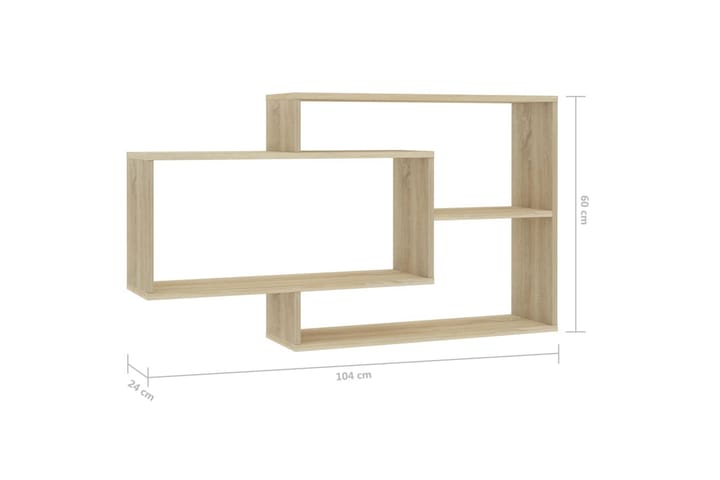 Seinähyllyt Sonoma-tammi 104x20x60 cm lastulevy - Ruskea - Säilytys - Hylly - Seinähylly