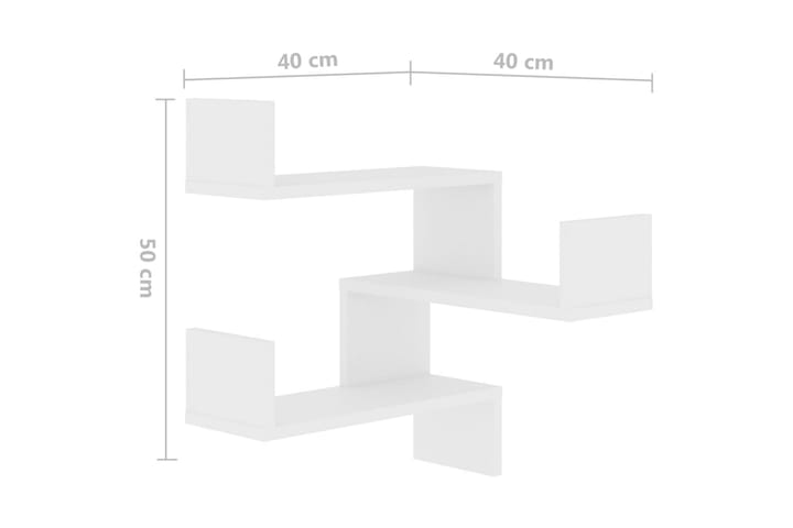 Seinäkulmahylly valkoinen 40x40x50 cm lastulevy - Valkoinen - Säilytys - Hylly - Seinähylly