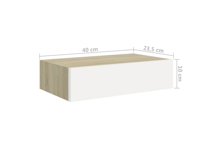 Seinälaatikkohyllyt 2 kpl 40x23,5x10 cm MDF - Harmaa - Säilytys - Hylly - Seinähylly