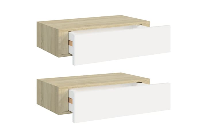 Seinälaatikkohyllyt 2 kpl 40x23,5x10 cm MDF - Harmaa - Säilytys - Hylly - Seinähylly