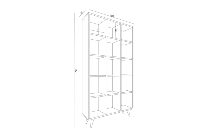 Zipa Kirjahylly 100 cm - Tammi - Säilytys - Hylly - Kirjahylly