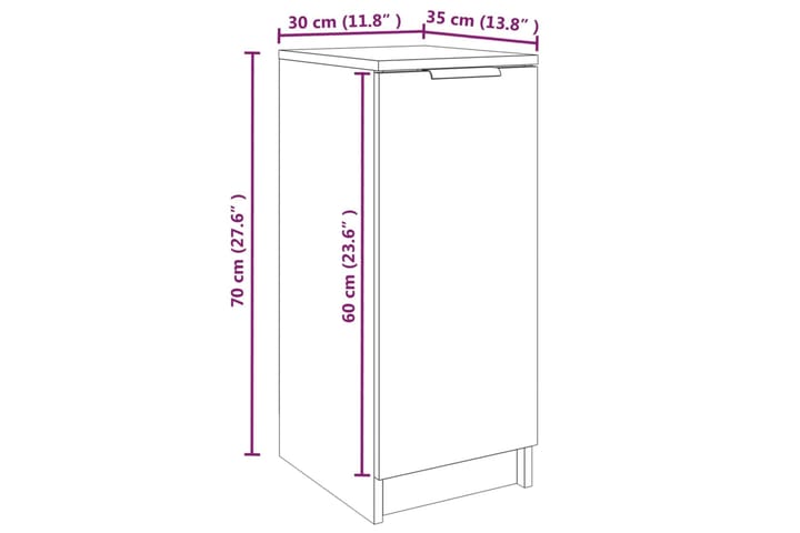 beBasic Kenkäkaappi harmaa Sonoma 30x35x70 cm tekninen puu - Harmaa - Säilytys - Kenkäsäilytys - Kenkäkaappi