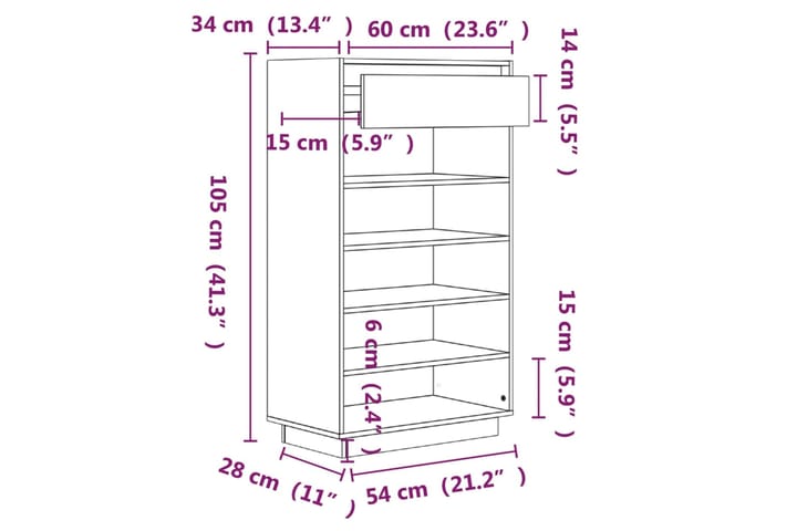 beBasic Kenkäkaappi musta 60x34x105 cm täysi mänty - Musta - Säilytys - Kaappi - Säilytyskaappi