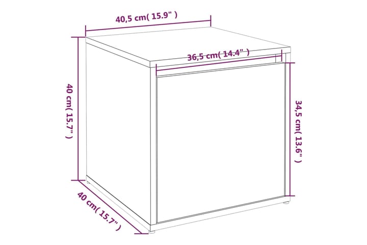 beBasic Säilytyslaatikko ruskea tammi 40,5x40x40 cm tekninen puu - Ruskea - Säilytys - Kaappi - Säilytyskaappi