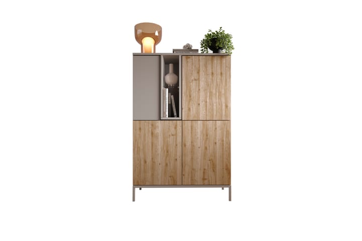 Gent Highboard 110x150 cm - Ruskea/Harmaa - Säilytys - Kaappi - Säilytyskaappi