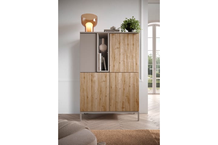 Gent Highboard 110x150 cm - Ruskea/Harmaa - Säilytys - Kaappi - Säilytyskaappi