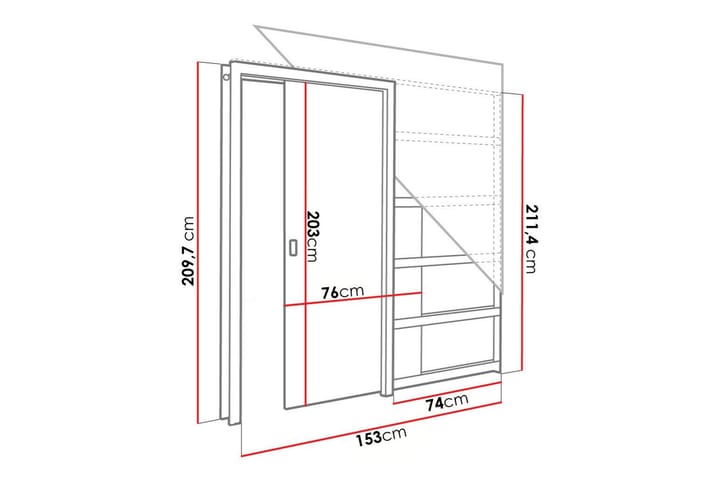 Highboard Clonmore - Grafiitti - Säilytys - Kaappi - Säilytyskaappi