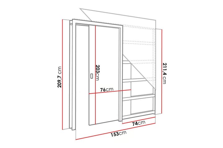 Highboard Clonmore - Valkoinen - Säilytys - Kaappi - Säilytyskaappi