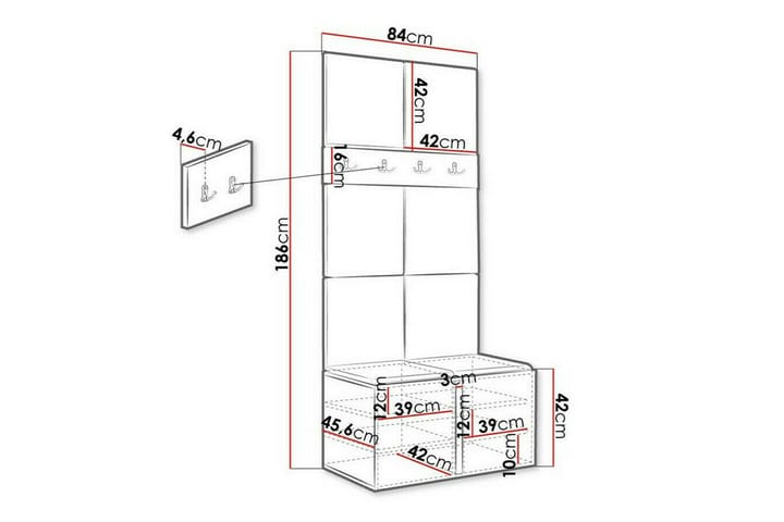 Highboard Dunvegan - Grafiitti - Säilytys - Kaappi - Säilytyskaappi