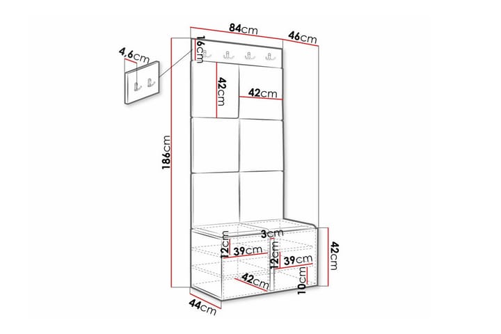 Highboard Dunvegan - Musta - Säilytys - Kaappi - Säilytyskaappi