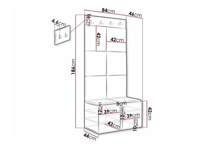 Highboard Dunvegan - Musta - Säilytys - Kaappi - Säilytyskaappi