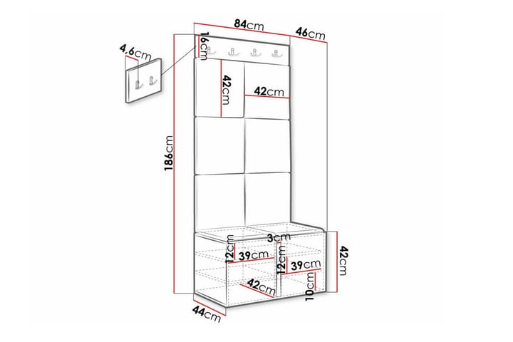 Highboard Dunvegan - Musta - Säilytys - Kaappi - Säilytyskaappi