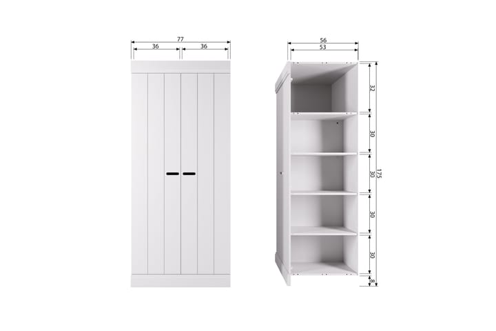 Highboard Floella - Valkoinen - Säilytys - Kaappi - Säilytyskaappi