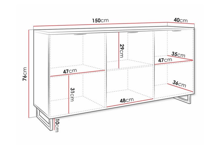 Highboard Galbally - Ruskea - Säilytys - Kaappi - Säilytyskaappi