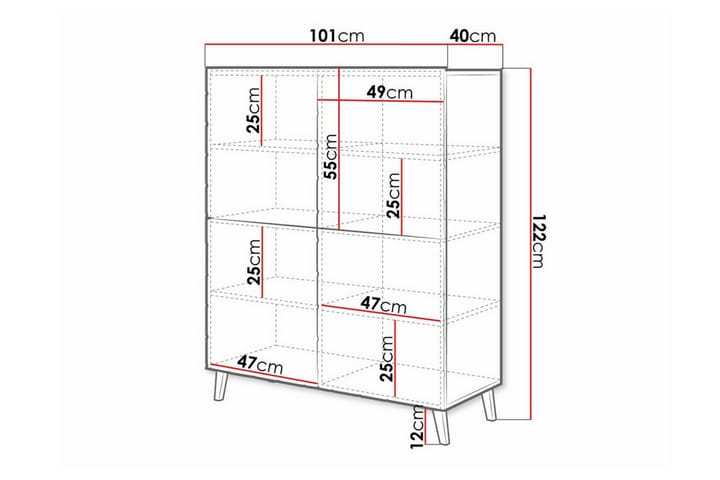 Highboard Juniskär - Grafiitti - Säilytys - Kaappi - Säilytyskaappi