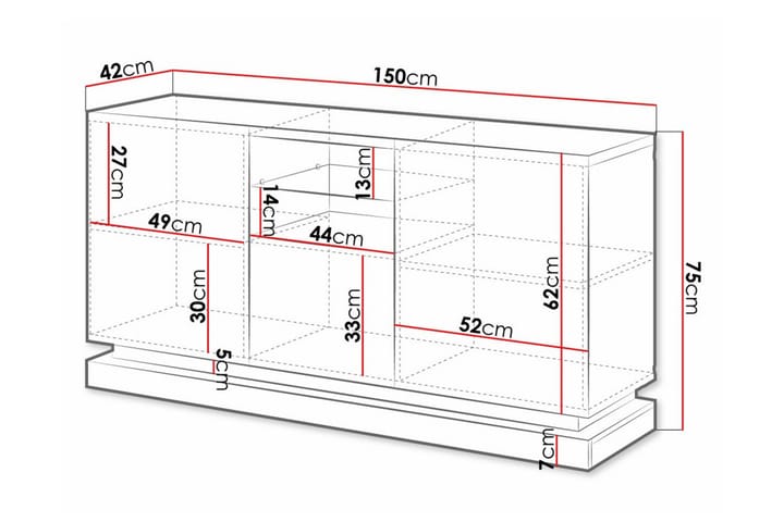 Highboard Juniskär - Musta - Säilytys - Kaappi - Säilytyskaappi