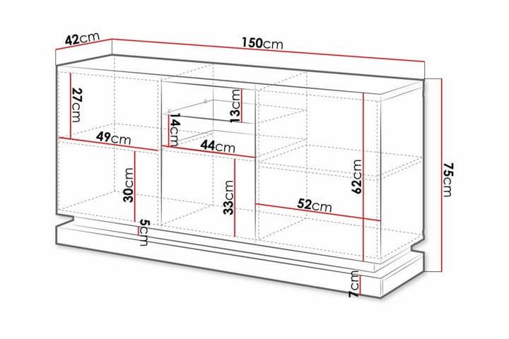 Highboard Juniskär - Musta - Säilytys - Kaappi - Säilytyskaappi