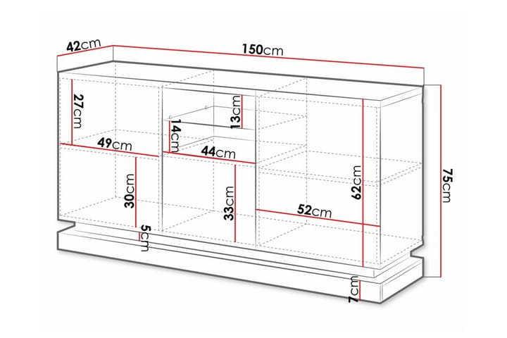 Highboard Juniskär - Musta - Säilytys - Kaappi - Säilytyskaappi