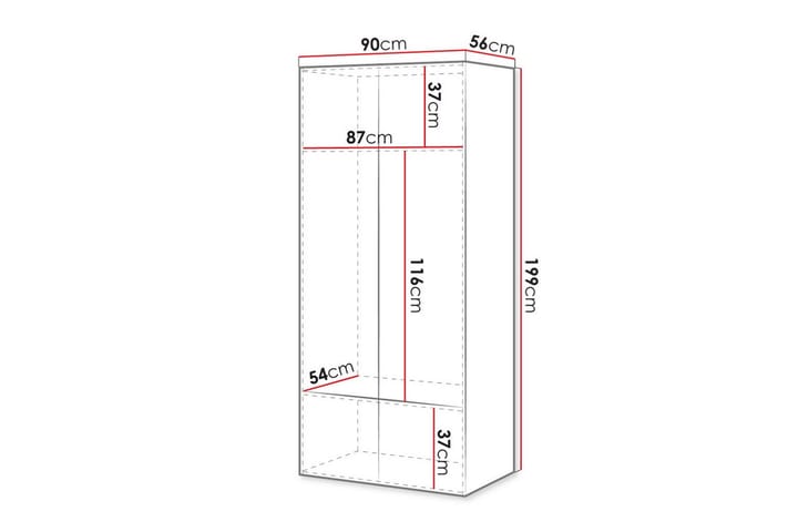 Highboard Juniskär - Musta - Säilytys - Kaappi - Säilytyskaappi