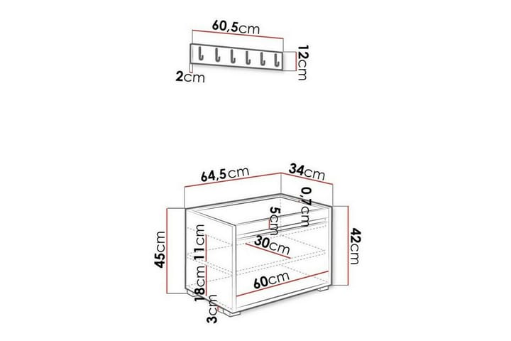 Highboard Kenmare - Gul/Vit - Säilytys - Kaappi - Säilytyskaappi