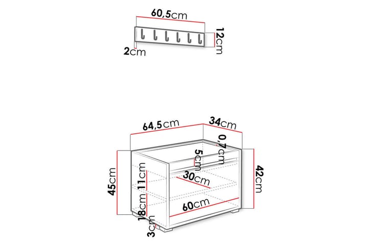 Highboard Kenmare - Valkoinen - Säilytys - Kaappi - Säilytyskaappi